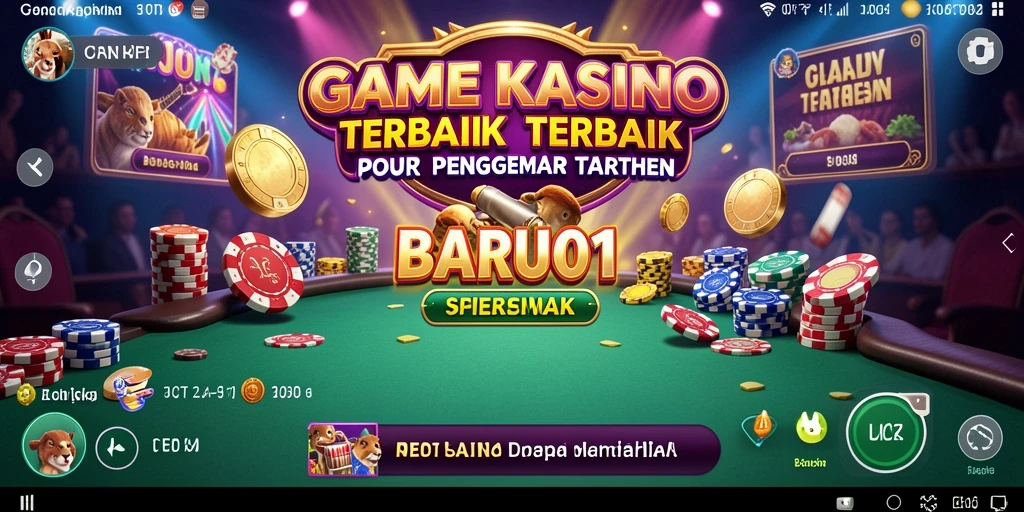 Tangkapan layar gameplay BARU01 yang menampilkan suasana kasino online yang energik.