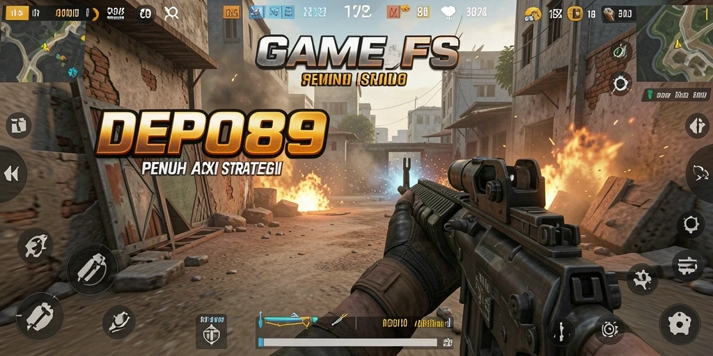 Screenshot gameplay DEPO89 menunjukkan aksi tembak-tembakan yang intens.