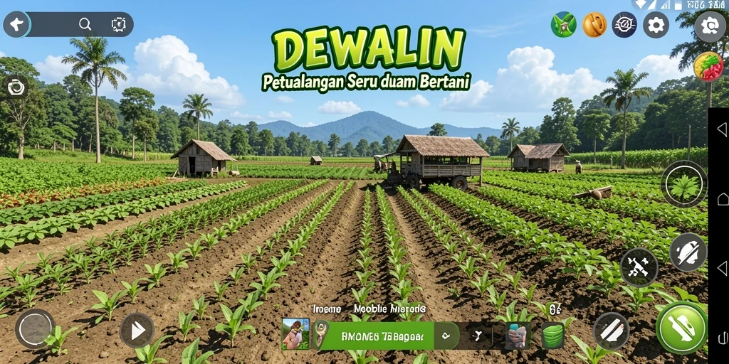 Tampilan menarik dari gameplay bertani di DEWALIN.