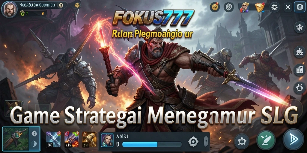 Tangkapan layar gameplay menampilkan pertempuran strategi SLG yang seru.