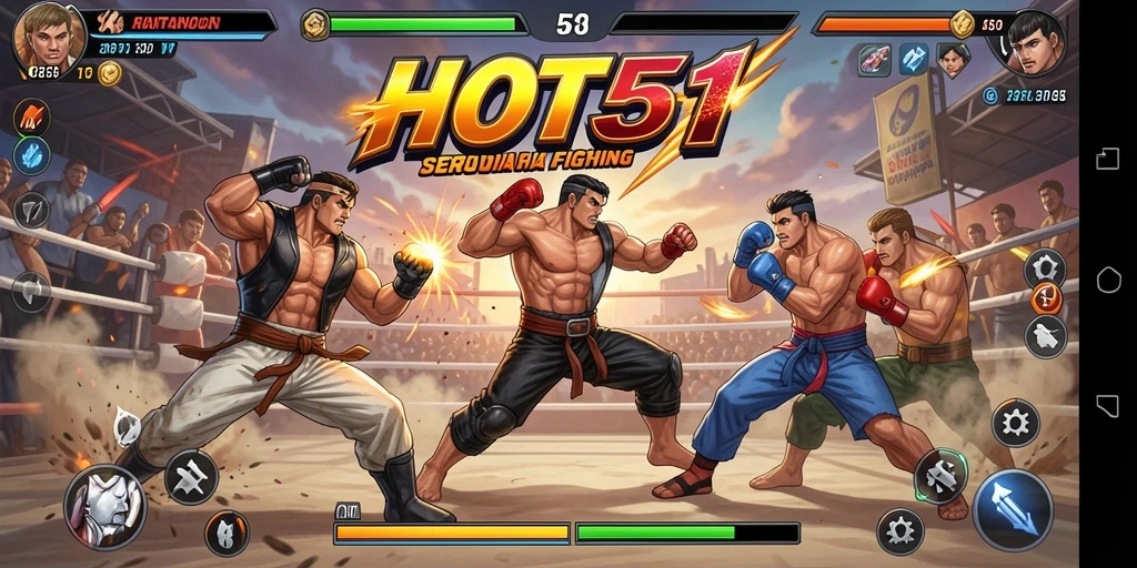 Tampilkan gameplay HOT51 dengan aksi pertarungan yang mendebarkan.