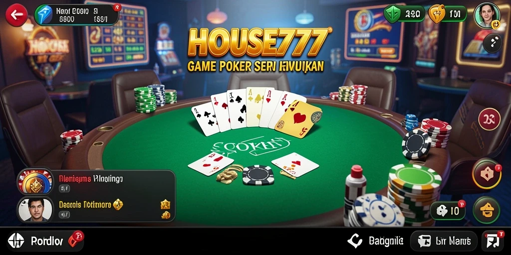 Tampilan menarik dari gameplay Poker di HOUSE777.