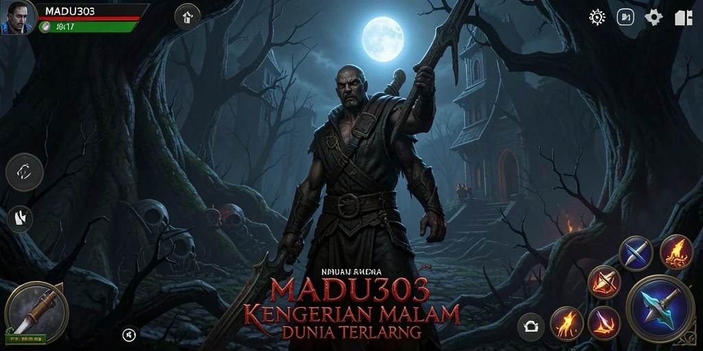 Tangkapan layar gameplay MADU303 memperlihatkan suasana seram dan menegangkan.