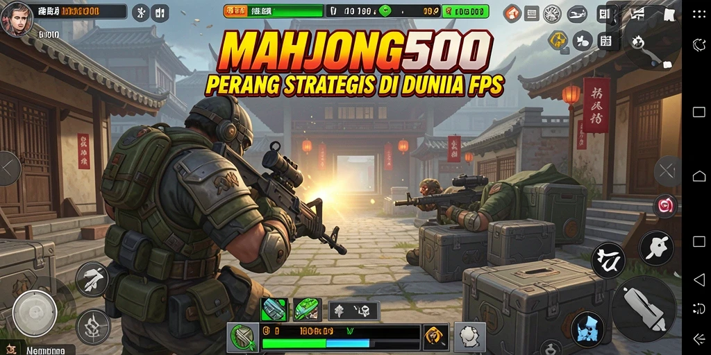 Tampilan gameplay penuh aksi dari MAHJONG500 dengan elemen FPS.