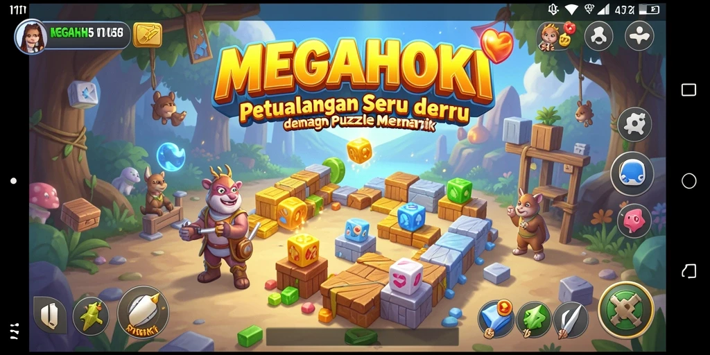 Screenshot gameplay MEGAHOKI menampilkan puzzle yang menantang dan menarik.
