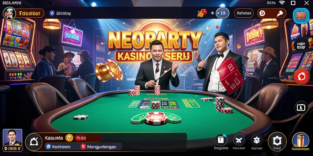 Tampilan utama permainan NEOPARTY yang menarik dan penuh aksi.