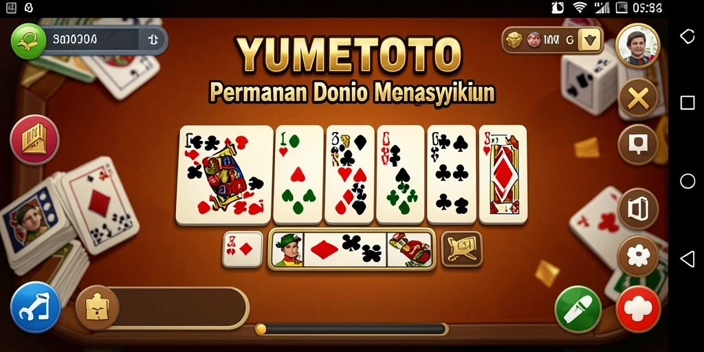 Screenshot gameplay YUMETOTO menampilkan suasana seru permainan Domino.